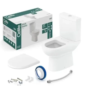 Kit Vaso Sanitário com Caixa, Assento e Complementos de Instalação Slim Branco